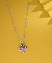 Heart Etch Silver Necklace