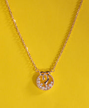 Sparkling Silver Bow Necklace With Studs With Rose Gold Finish