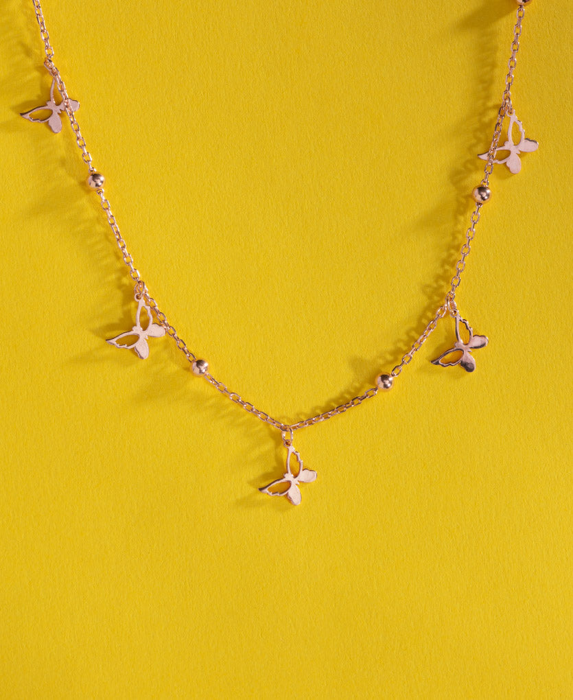 Silver Butterfly Charm Necklace