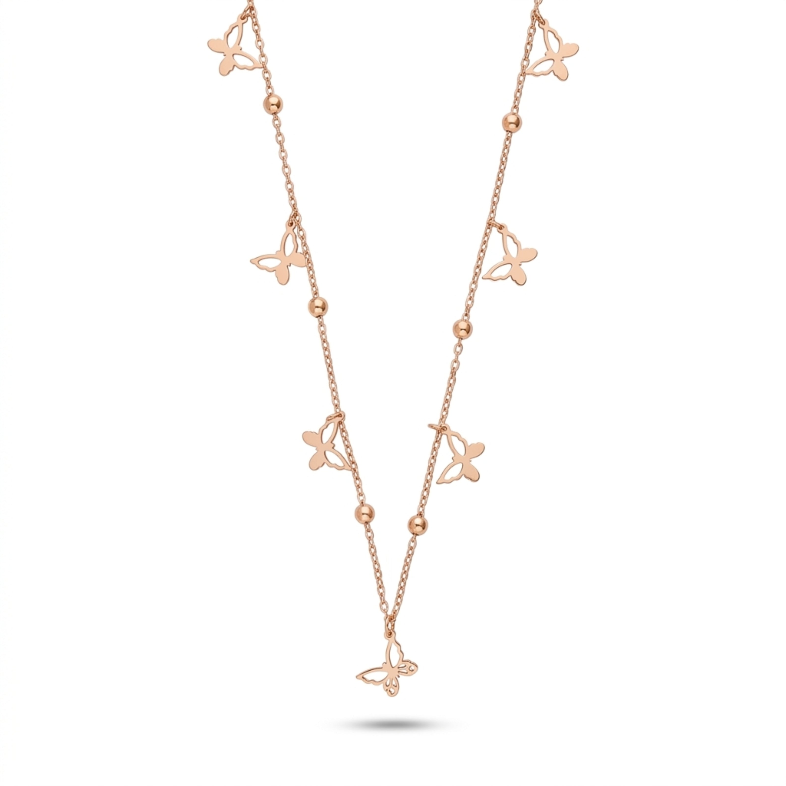 Silver Butterfly Charm Necklace