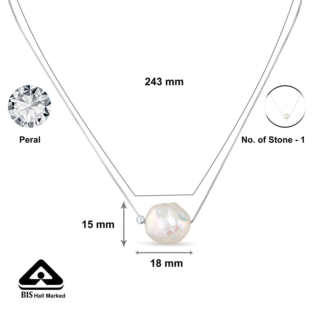Pearl Radiance Silver Modern Necklace
