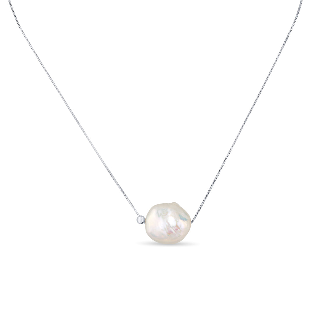 Pearl Radiance Silver Modern Necklace