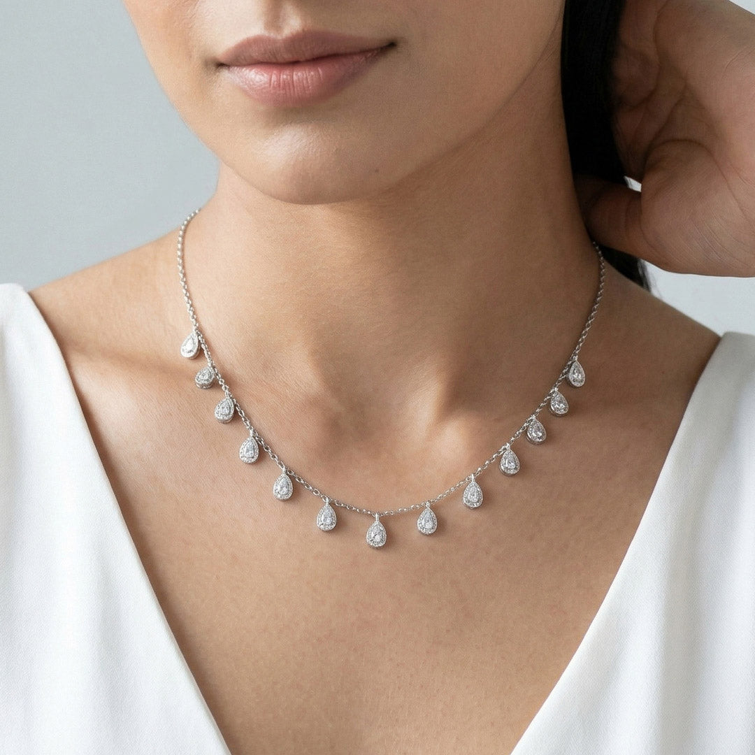 Crystal Muse Silver Modern Necklace
