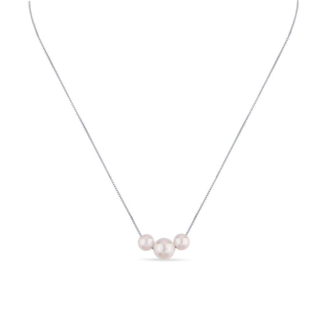 Trinity Pearl Silver Modern Necklace