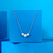 Trinity Pearl Silver Modern Necklace
