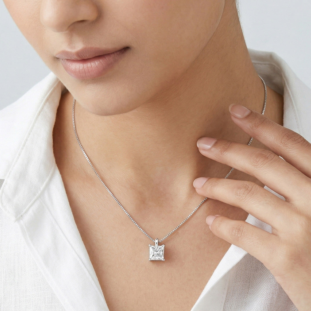 Pure Crystal Silver Modern Necklace
