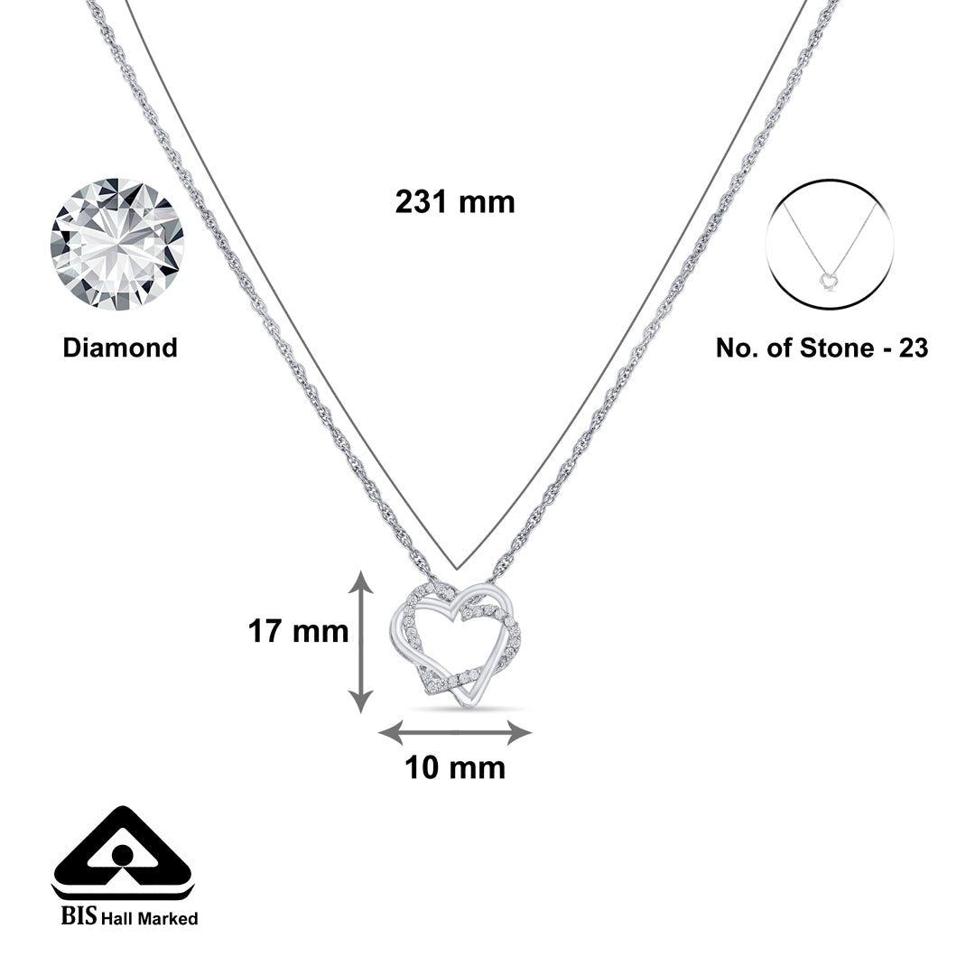 Entwined Hearts Silver Modern Necklace