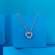 Entwined Hearts Silver Modern Necklace