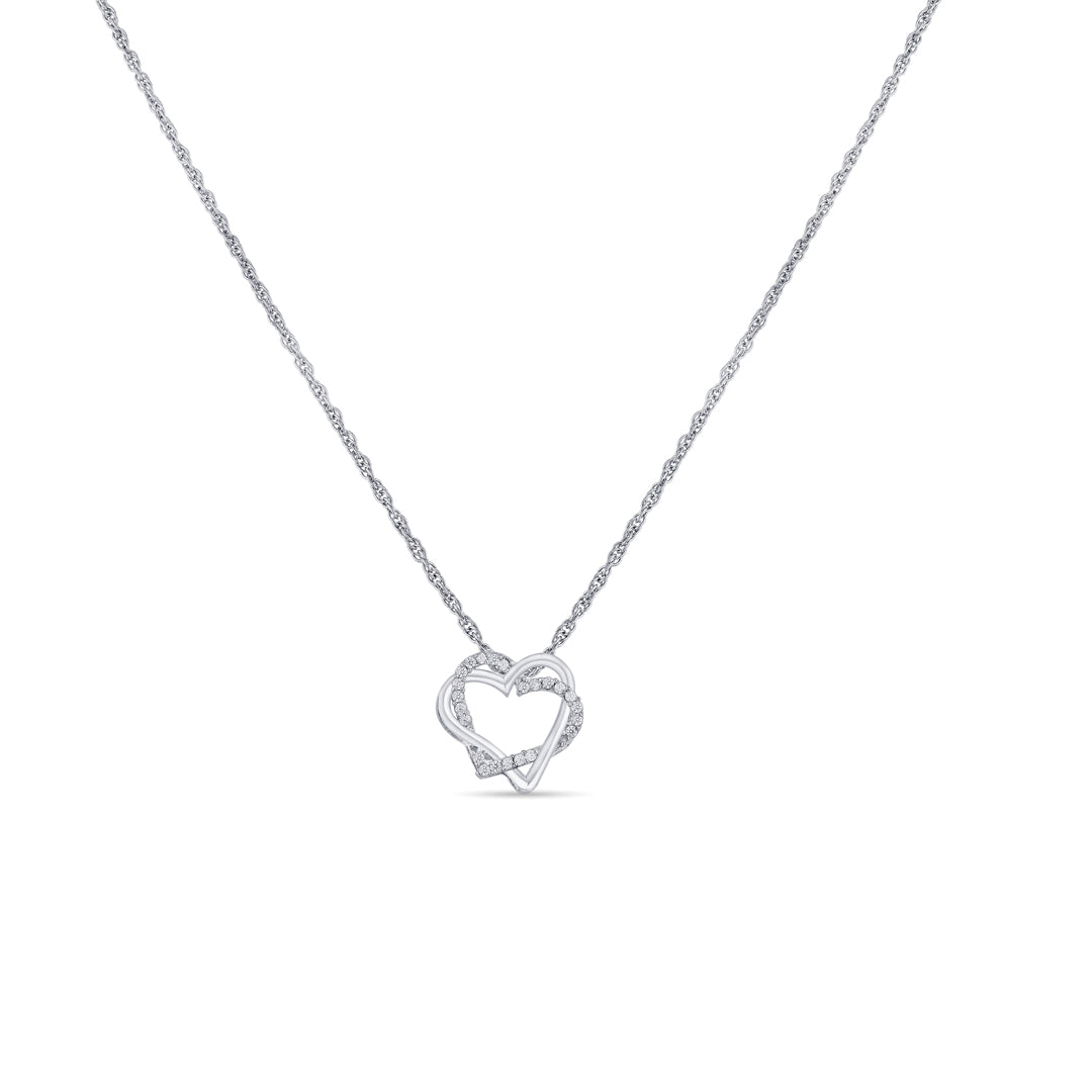 Entwined Hearts Silver Modern Necklace