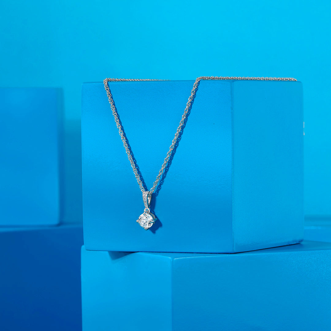 Starlit Aura Silver Modern Necklace