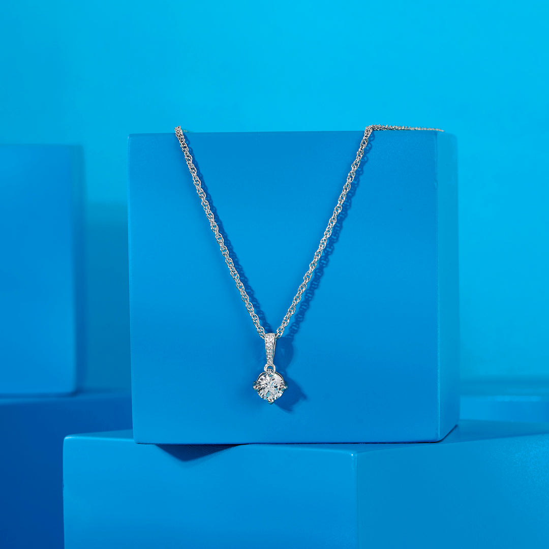 Starlit Aura Silver Modern Necklace