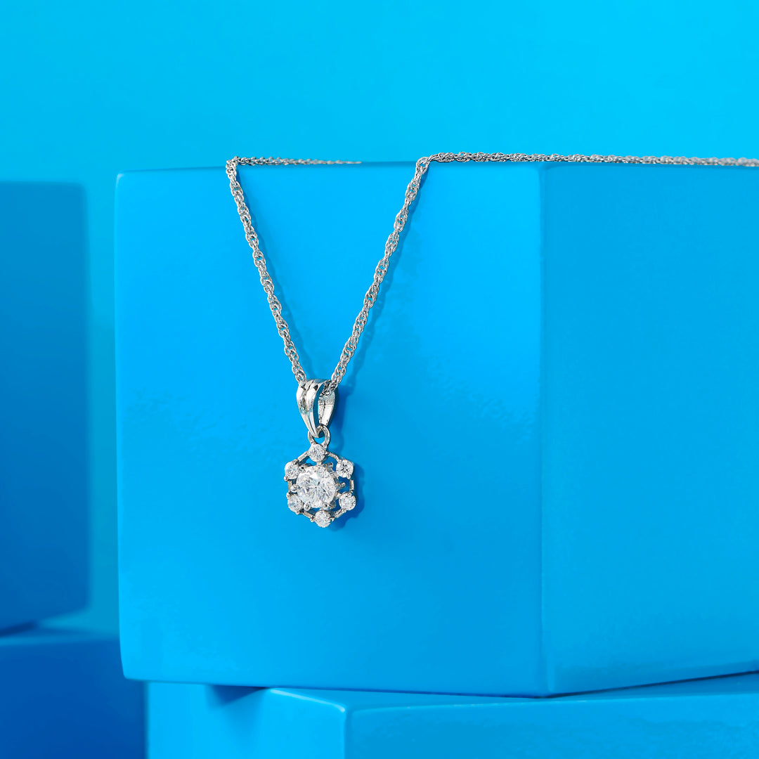 Frost Crystal Silver Modern Necklace