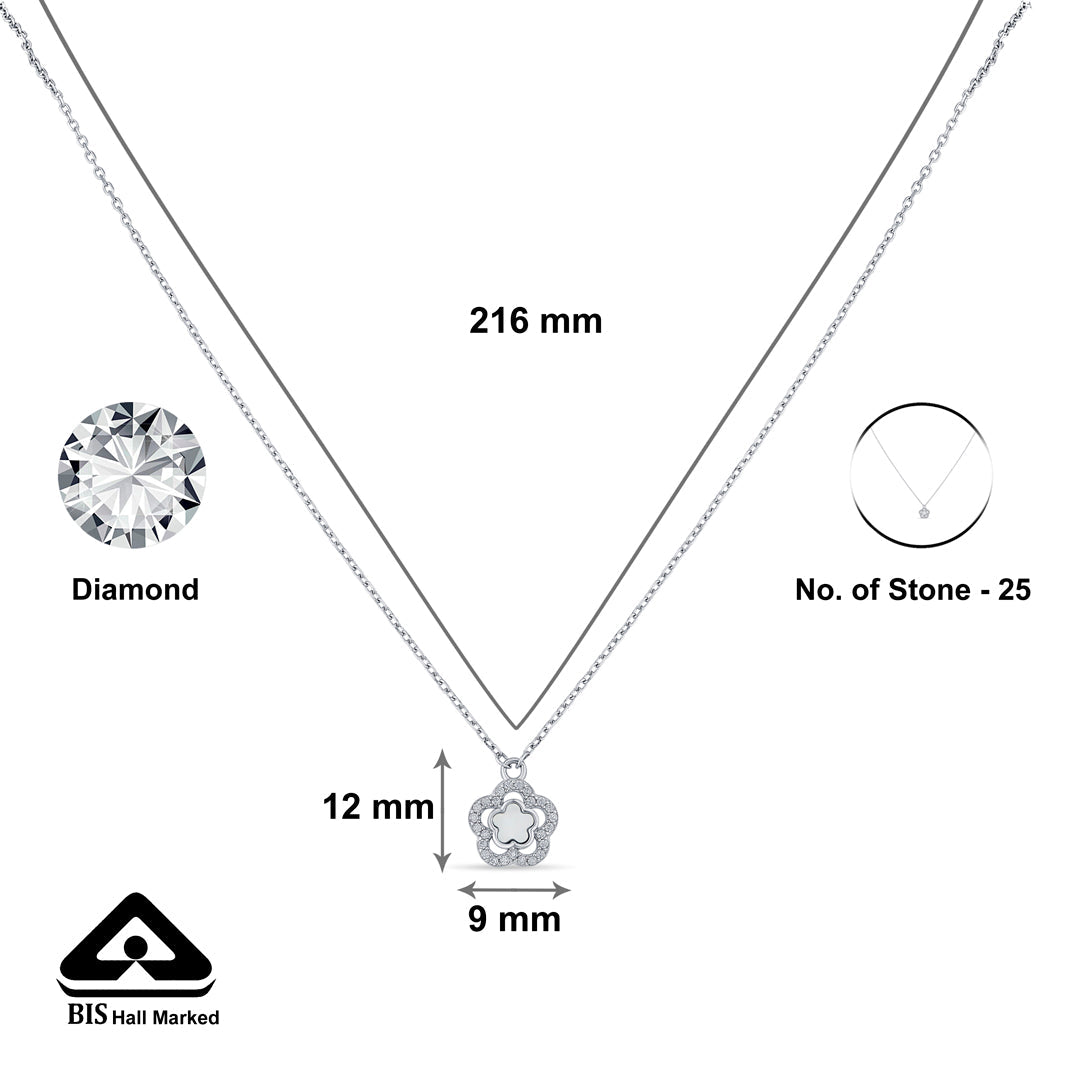 Vinca Charm Silver Necklace Set