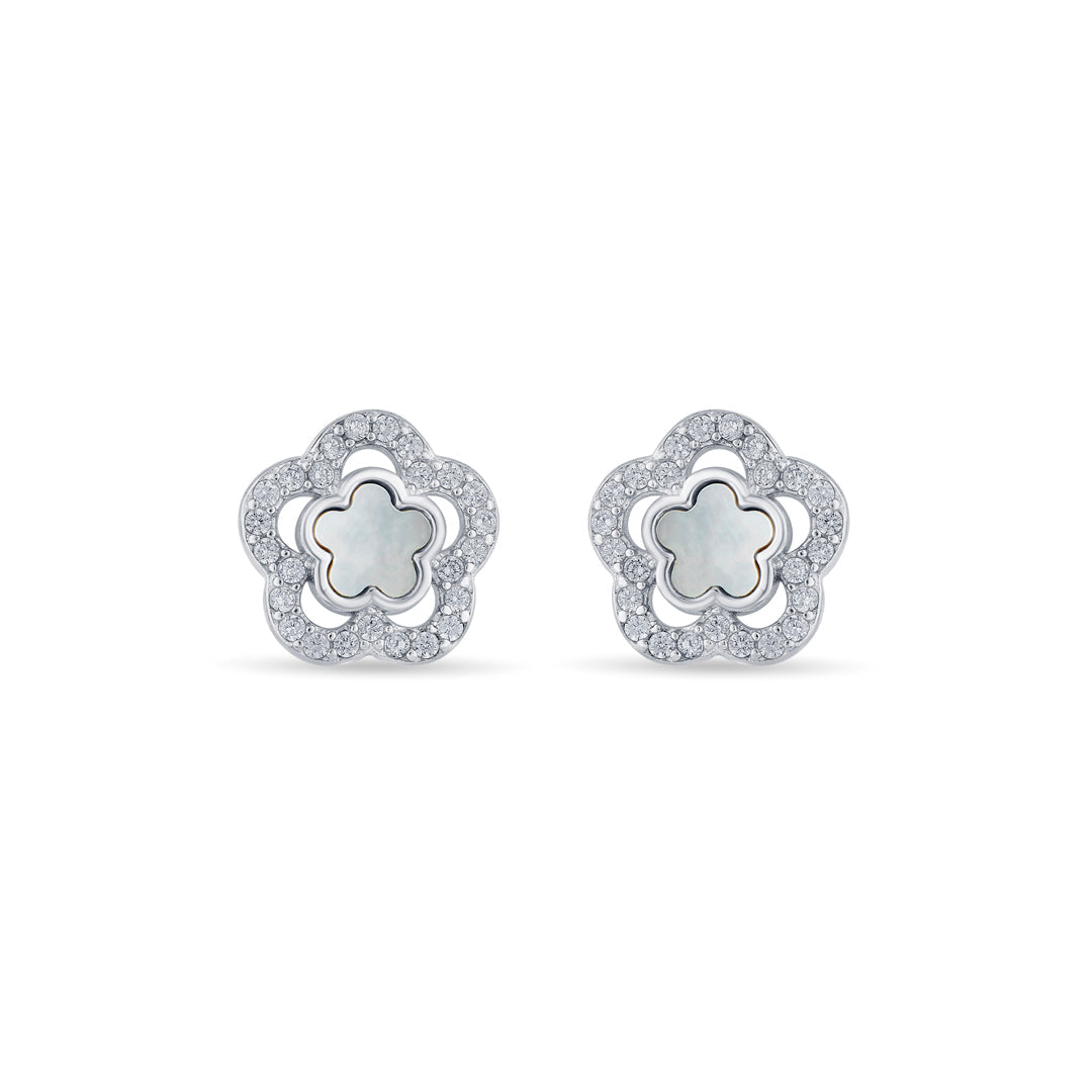 Vinca Charm Silver Necklace Set