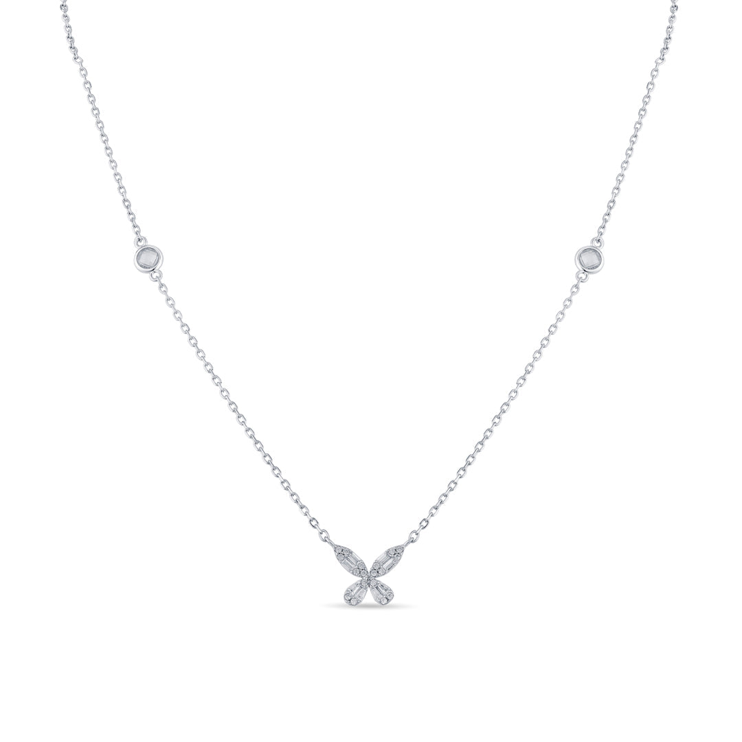 Crystal Spark Silver Necklace Set