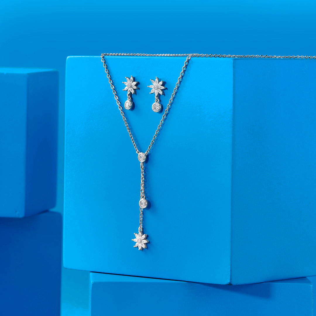 Floret Starfall Silver Necklace Set