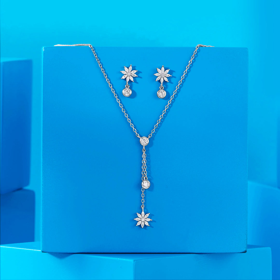Floret Starfall Silver Necklace Set
