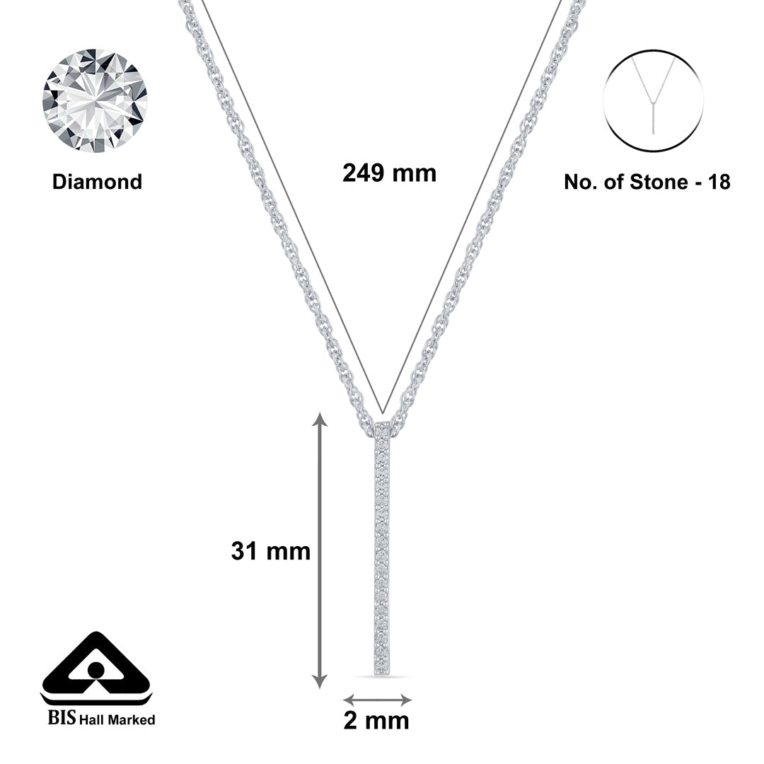 Halo Line Silver Modern Necklace