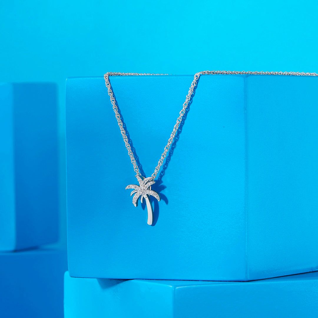 Tropical Spark Silver Charm Necklace