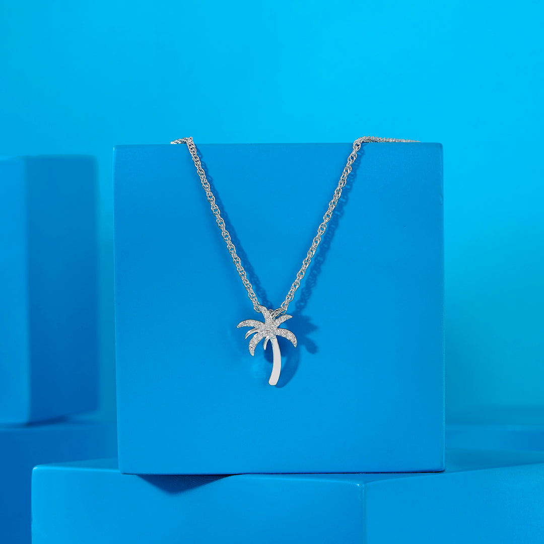 Tropical Spark Silver Charm Necklace