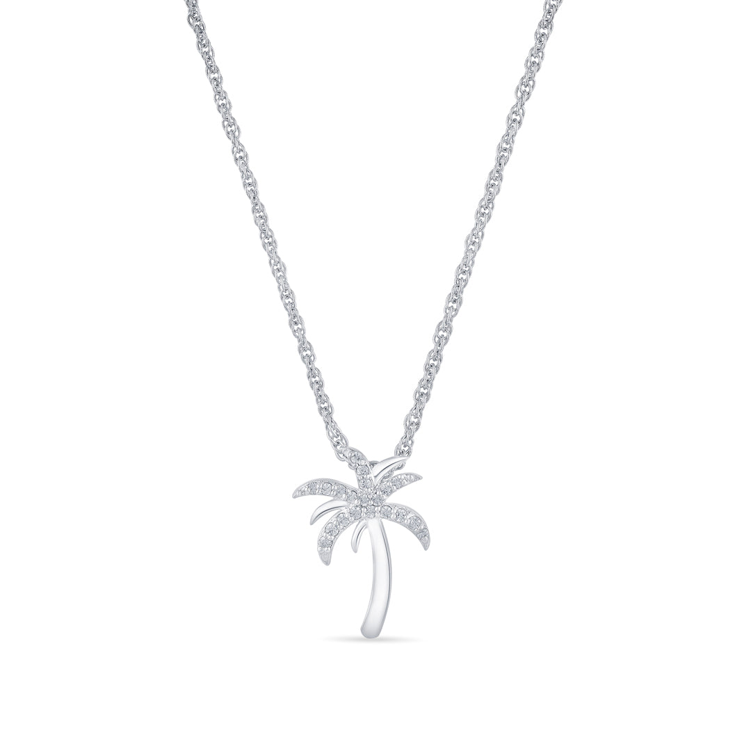 Tropical Spark Silver Charm Necklace