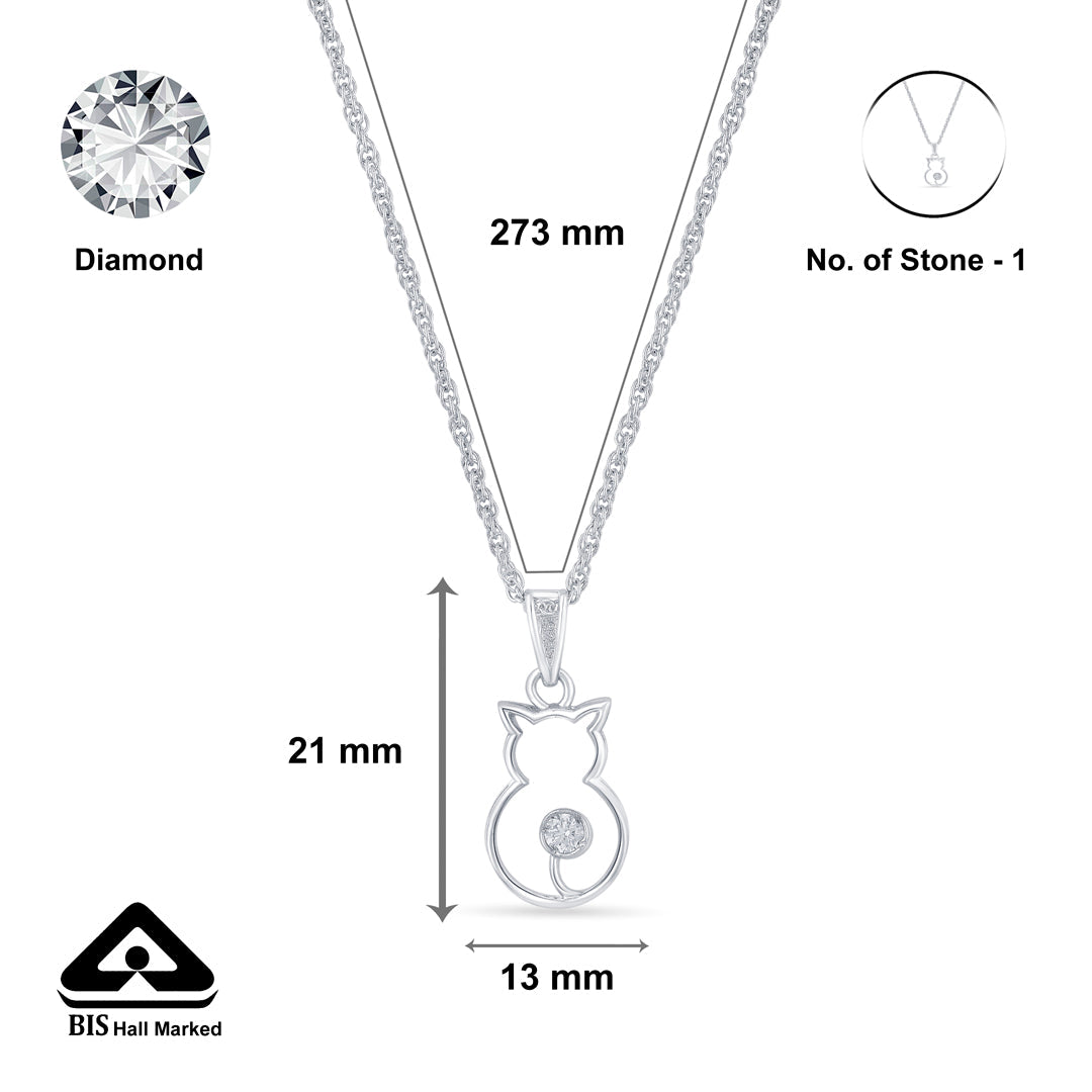 Cat n You Silver Charm Necklace