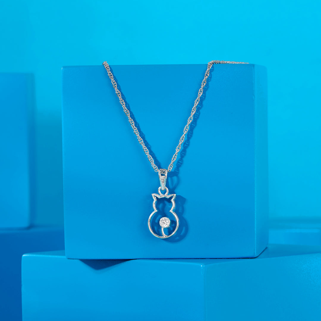 Cat n You Silver Charm Necklace