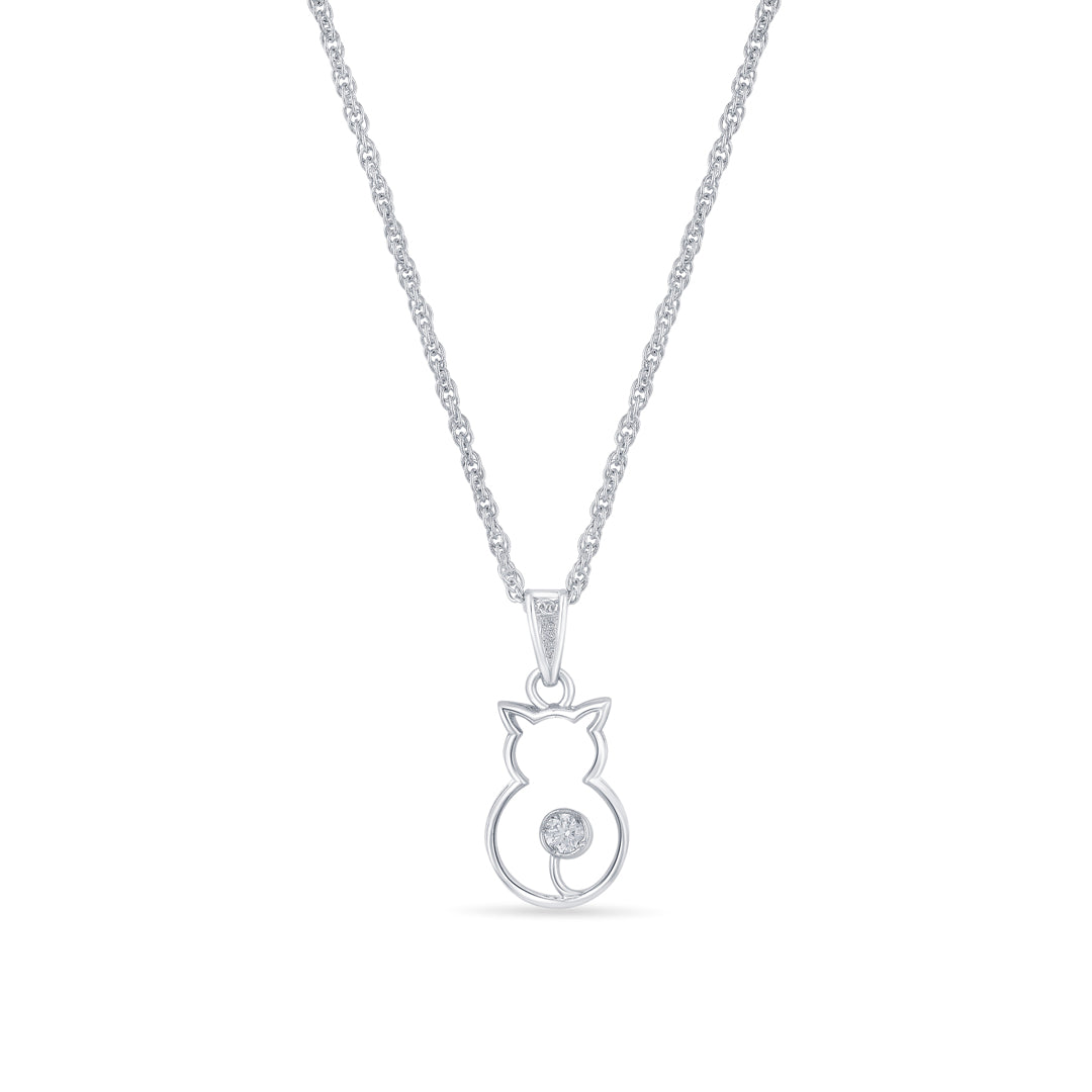 Cat n You Silver Charm Necklace