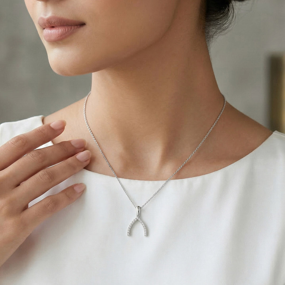 Radiant Veil Silver Modern Necklace