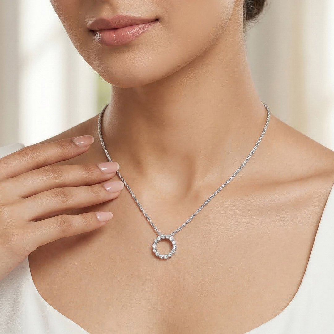 Celestial Loop Silver Modern Necklace