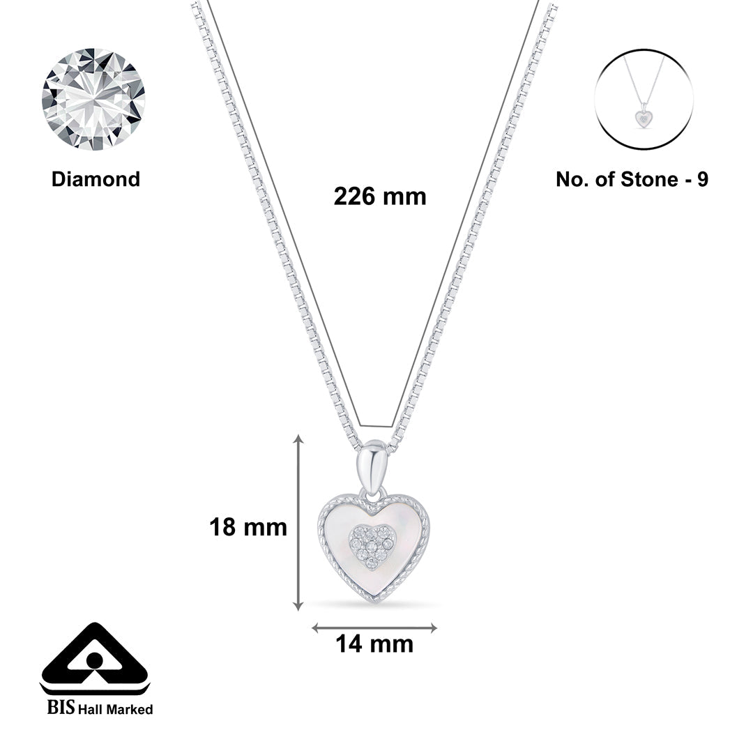 Heart Form Silver Charm Necklace