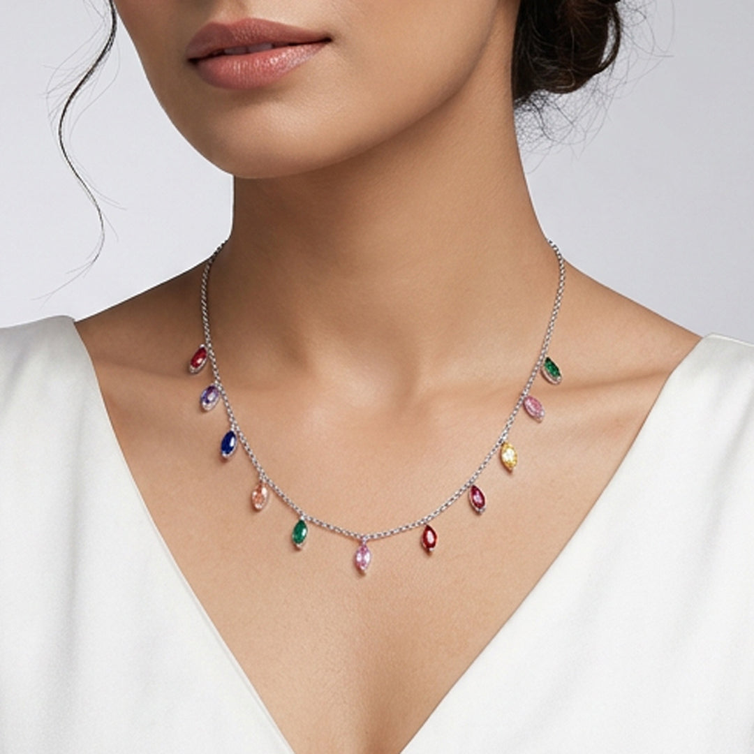 Prismatic Edit Silver Modern Necklace