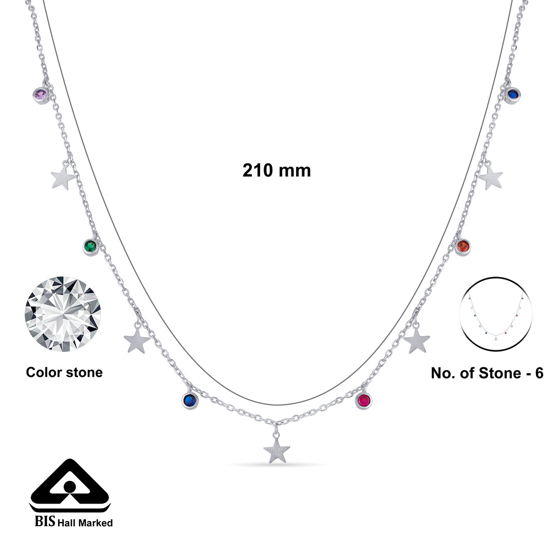 Spectacular Stars Silver Charm Necklace