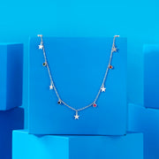 Spectacular Stars Silver Charm Necklace
