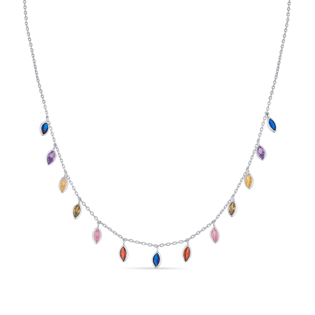 Kaleido Curve Silver Modern Necklace