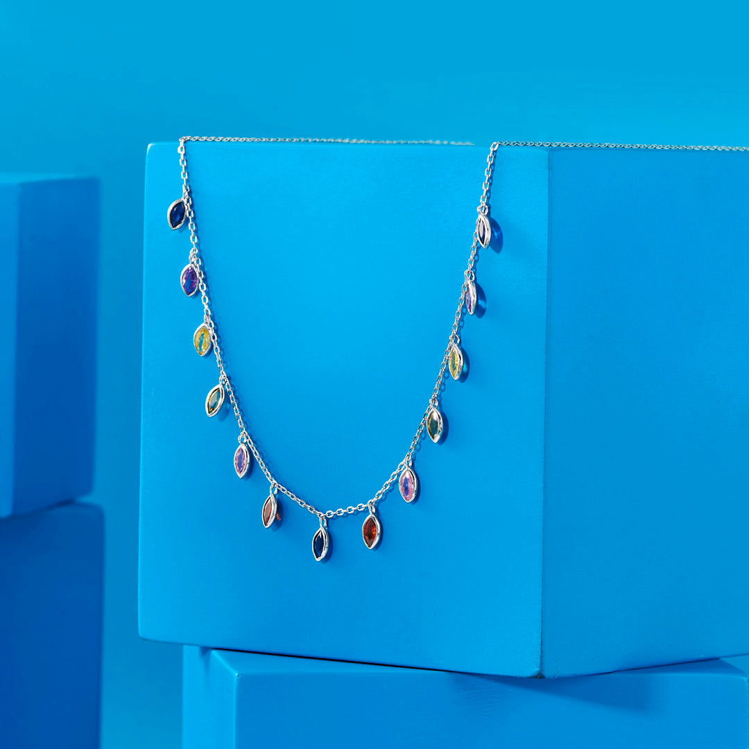 Kaleido Curve Silver Modern Necklace