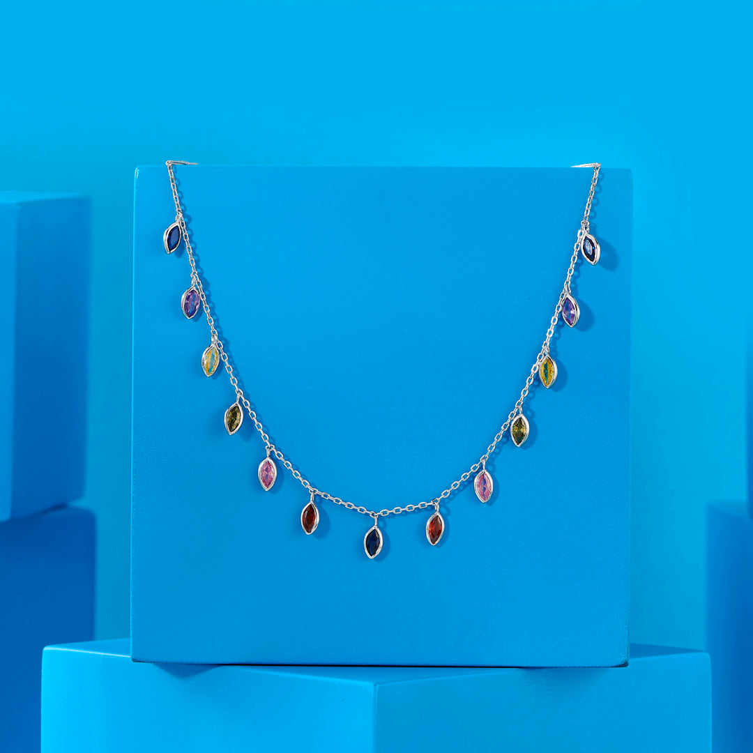 Kaleido Curve Silver Modern Necklace