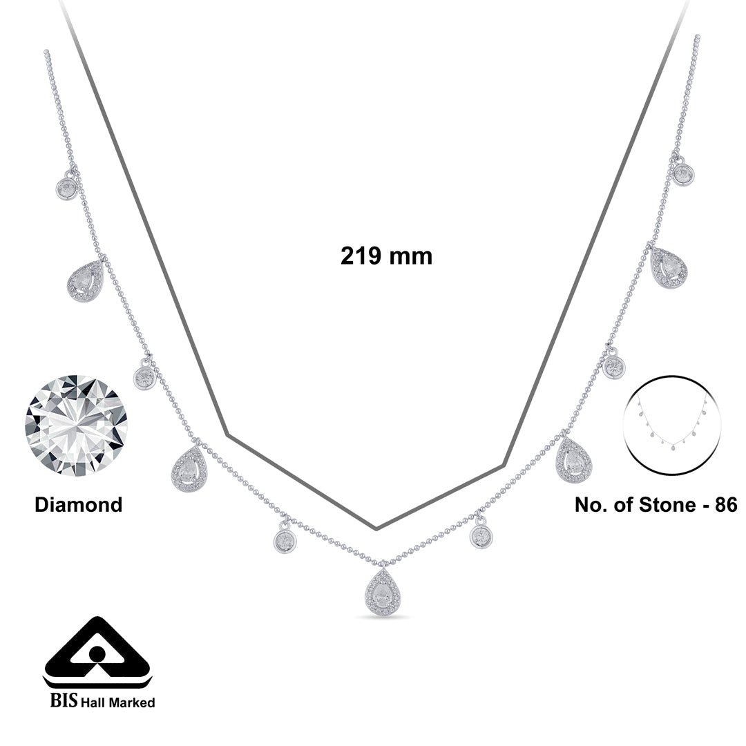 Drops & Stones Silver Modern Necklace