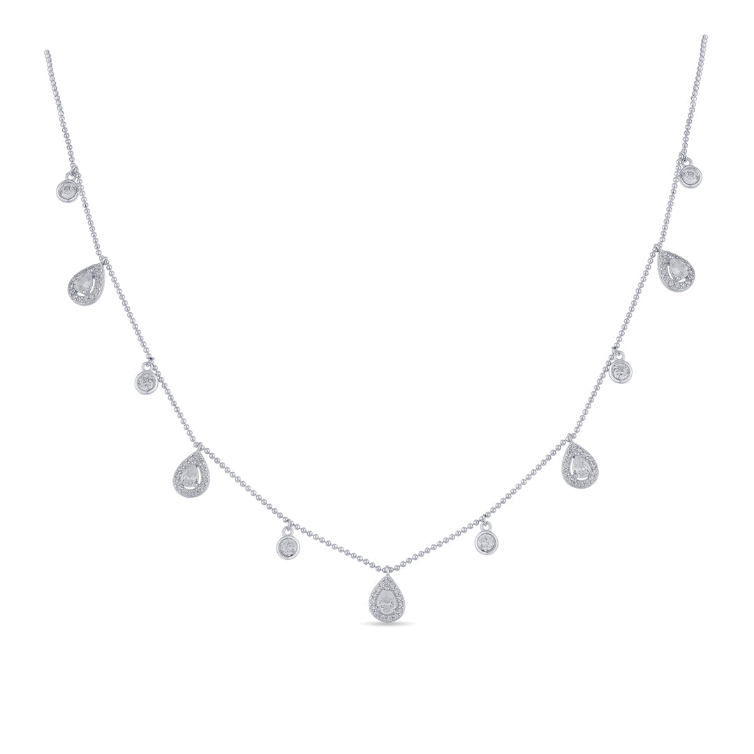 Drops & Stones Silver Modern Necklace