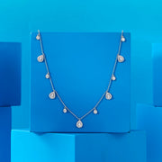 Drops & Stones Silver Modern Necklace