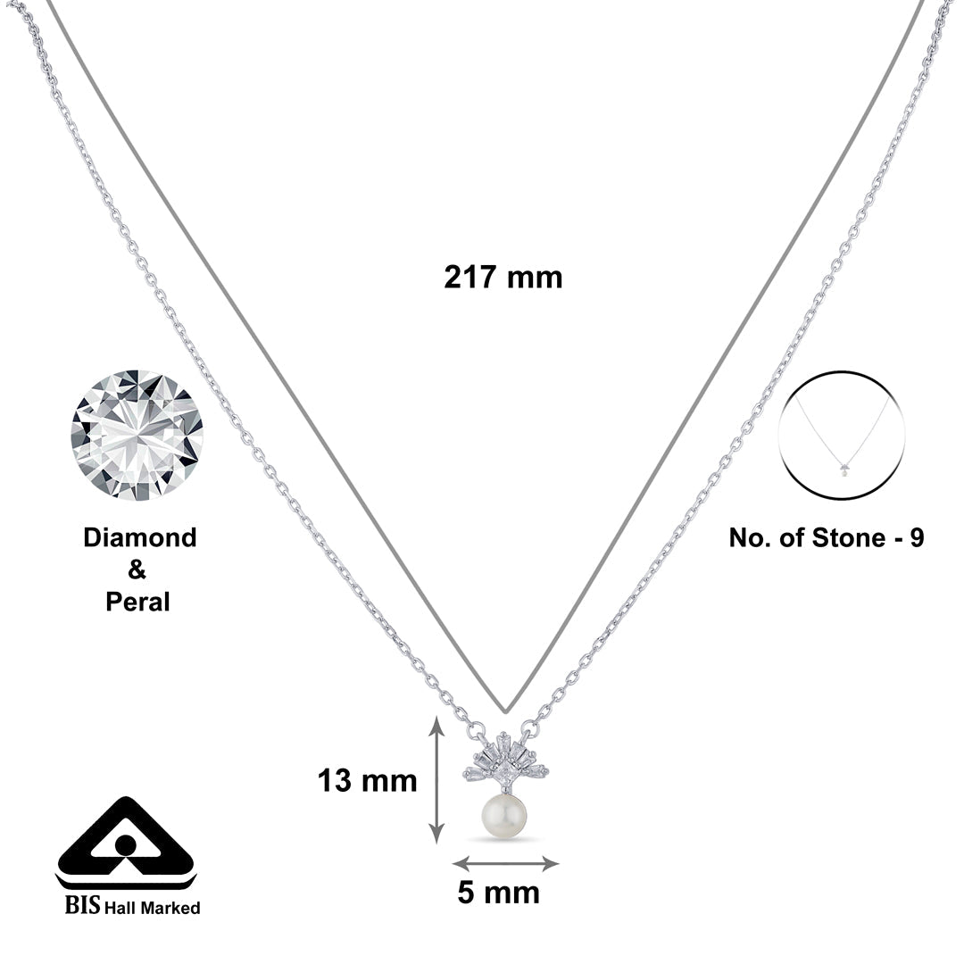 Pearl Prism Silver Necklace Set