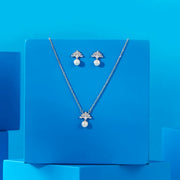 Pearl Prism Silver Necklace Set