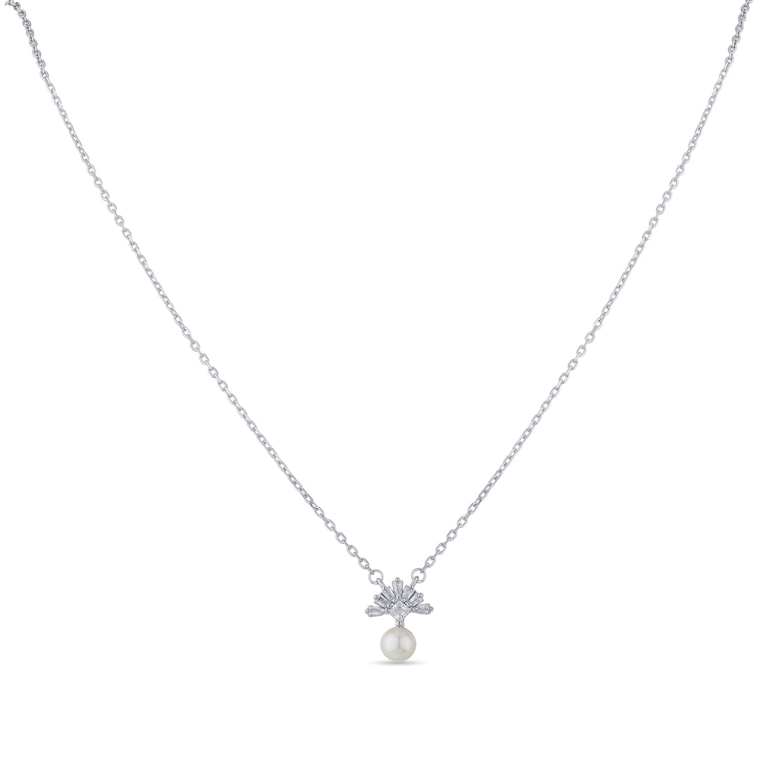 Pearl Prism Silver Necklace Set
