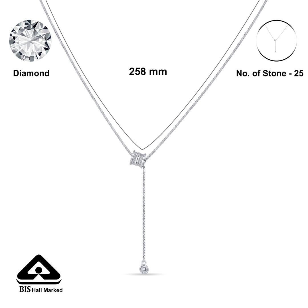 Elara Knot Silver Lariate Necklace