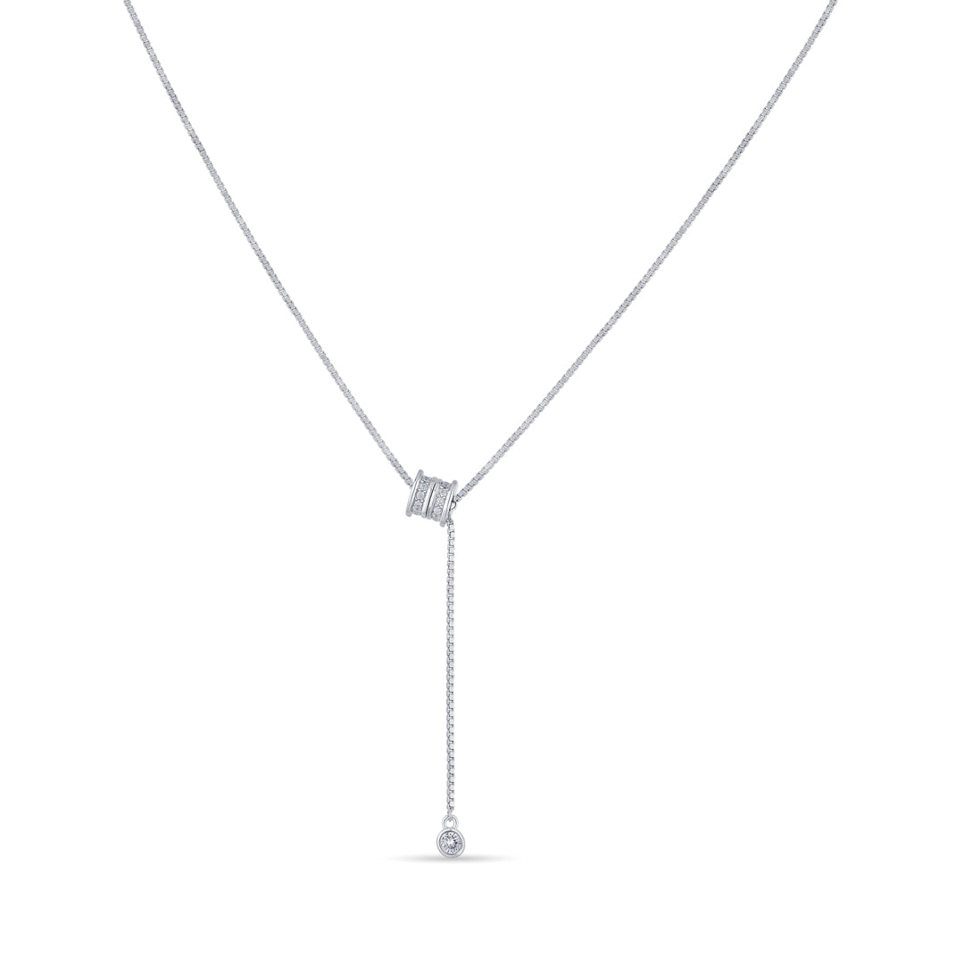 Elara Knot Silver Lariate Necklace
