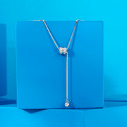 Elara Knot Silver Lariate Necklace