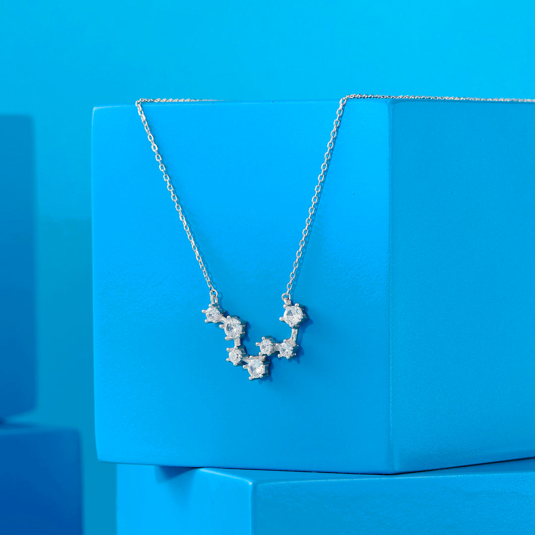 Luxe Cascade Silver Modern Necklace