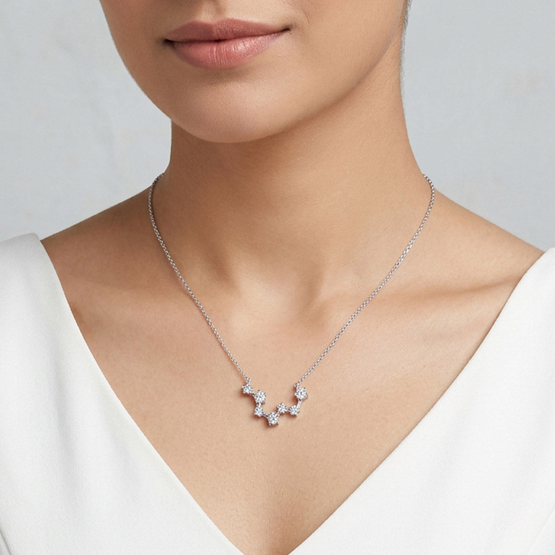 Luxe Cascade Silver Modern Necklace