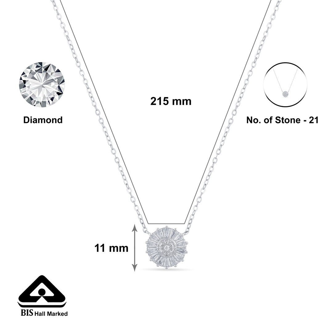 Crystal Bloom Silver Modern Necklace