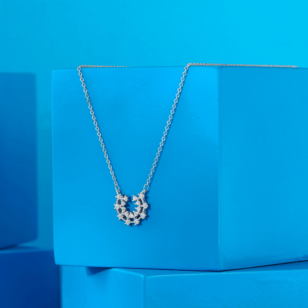 Frost Aura Silver Modern Necklace